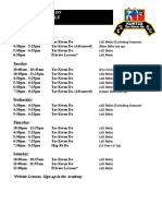 Class Schedule Summer