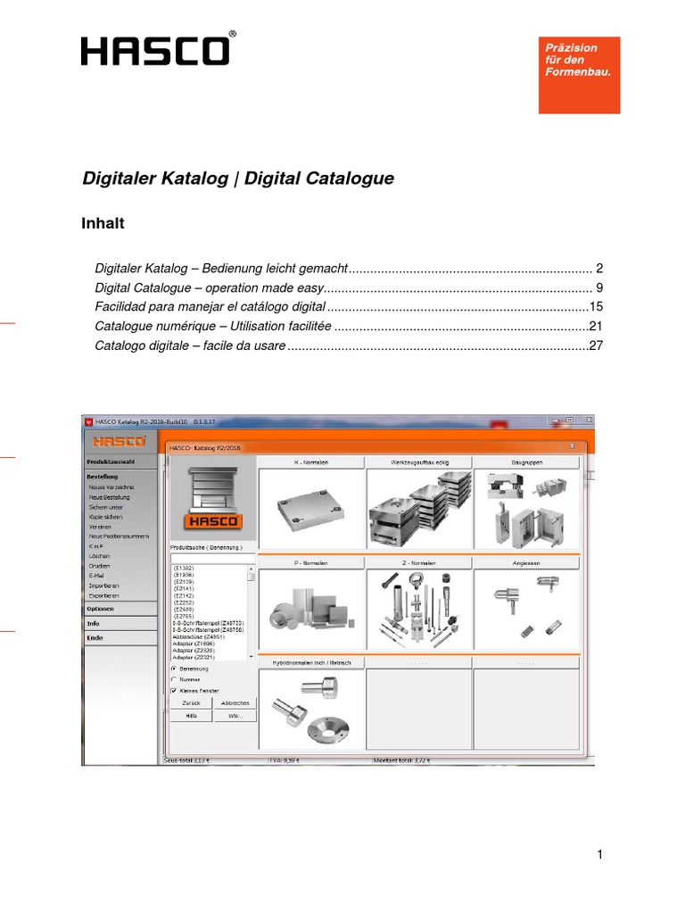 Hasco Digitaler Katalog Bedienung PDF | PDF