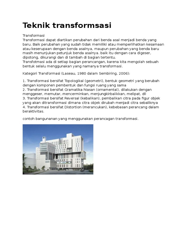 Teknik Transformsasi | PDF | Seni