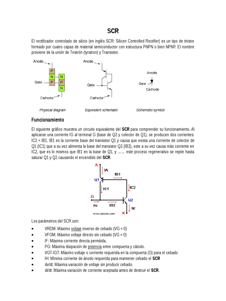 SCR y Triac | PDF | Ingenieria Eléctrica | Cantidades fisicas