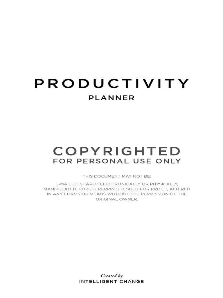 Productivity Planner Pdf