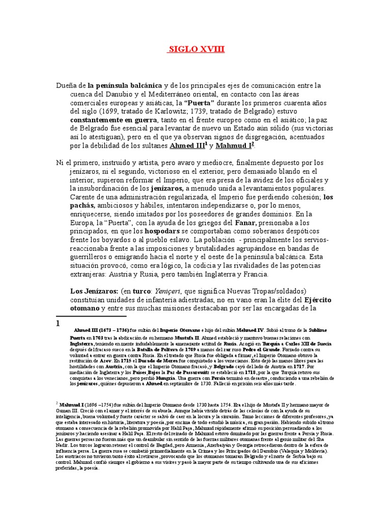 Crisis del Imperio Otomano en el XVIII | PDF | Antiguos imperios de ...