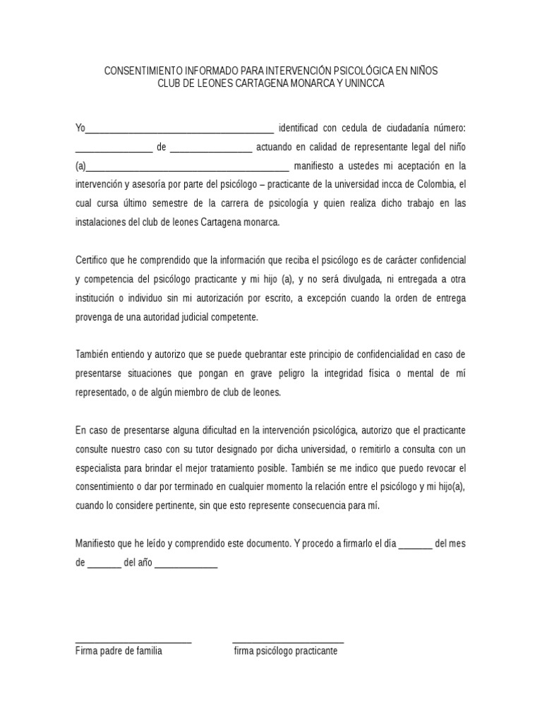 CONSENTIMIENTO INFORMADO PARA INTERVENCIÓN PSICOLÓGICA EN NIÑOS.docx