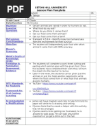 Seton Hill University Lesson Plan Template: Name Subject Grade Level Date/Duration