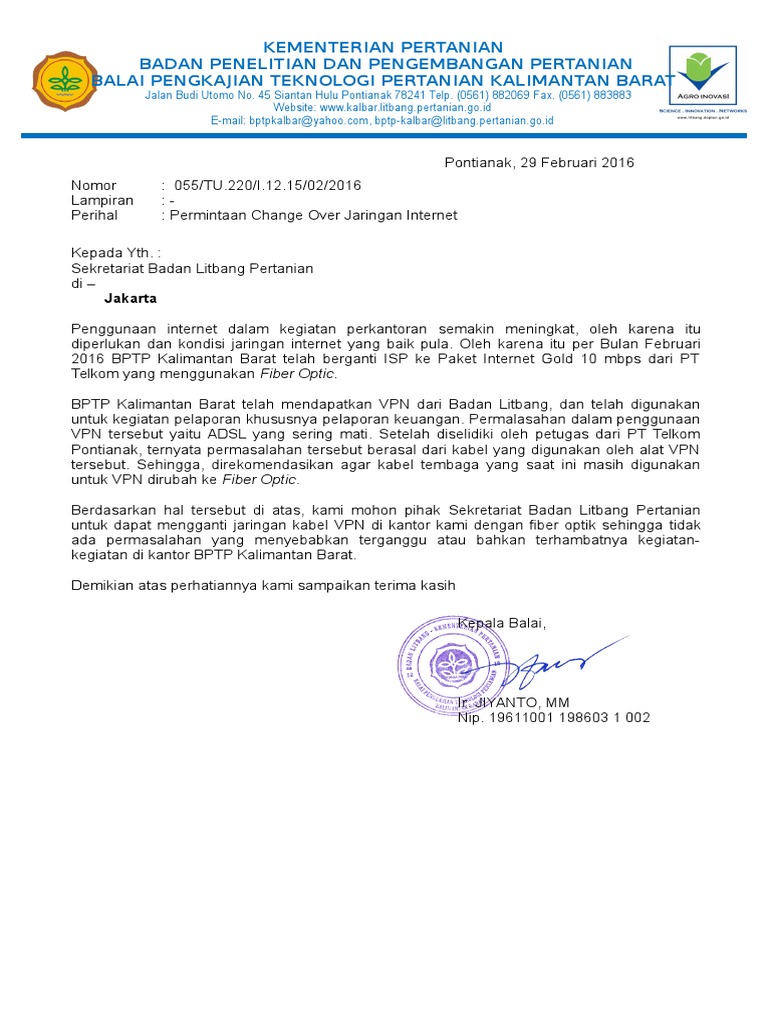 Kop Surat Pt Telkom Indonesia Contoh Kop Surat