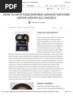 HOW TO SPOT FAKE EMPORIO ARMANI WATCHES AR1400:AR1410 ALL MODELS - Ebay