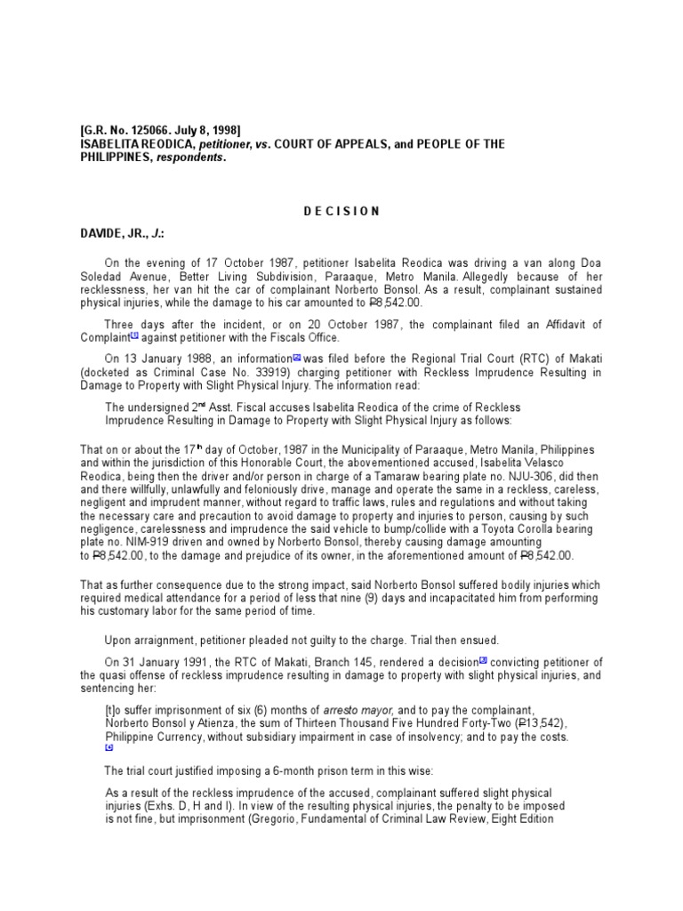 Reodica Vs CA Download Free PDF Statute Of Limitations Felony