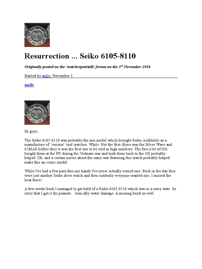 Resurrection 6105 Diver | PDF | Nature