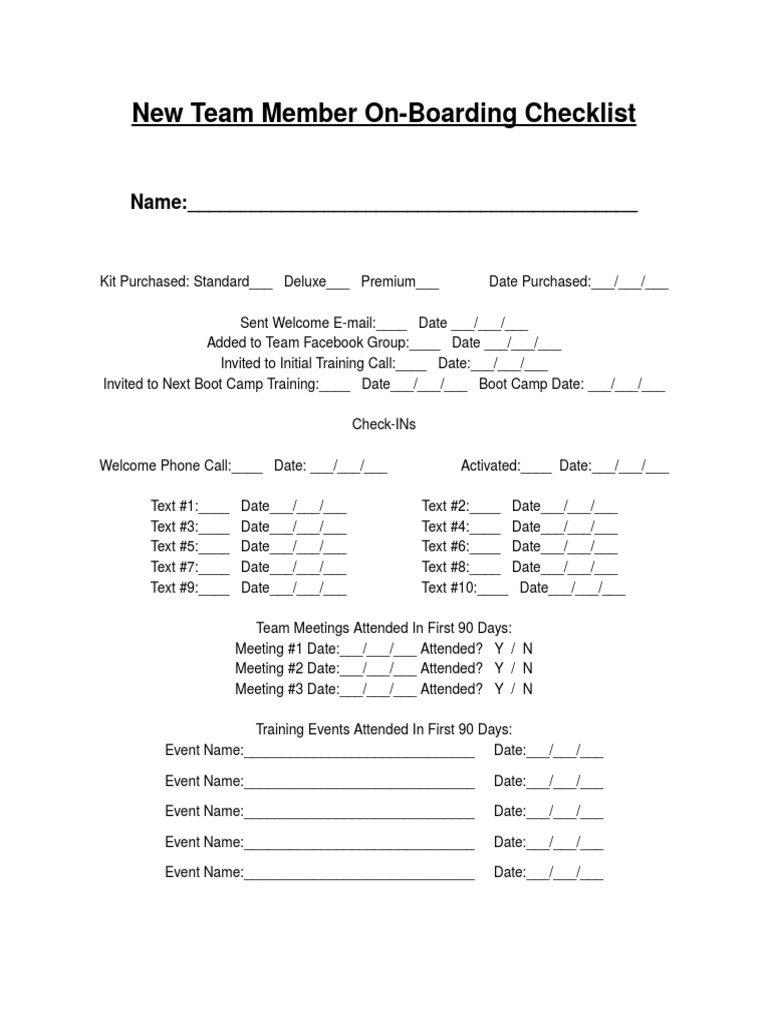 New Member Onboarding Checklist | PDF | Career & Growth