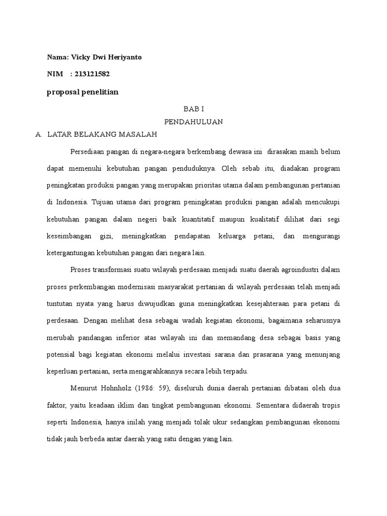 Proposal Penelitian Padi Docx
