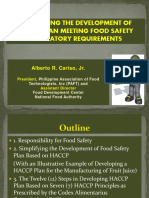 Alberto R. Cariso Jr. Simplifying The Development of Food Safety Plan Meeting Food Safety Regulatory Requirements