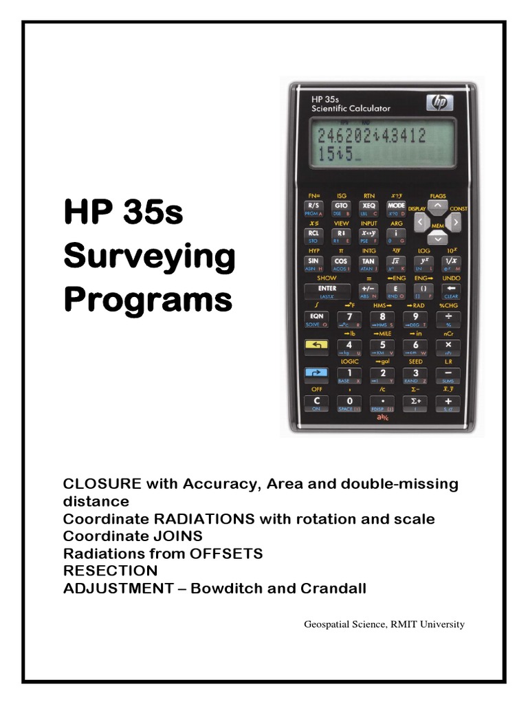 Free Survey Programs For Hp 35s