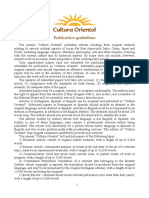 Cultura Oriental Publication Guidelines