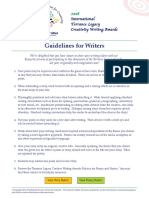 Guidelines For Writers: International Torrance Legacy Creativity Writing Awards
