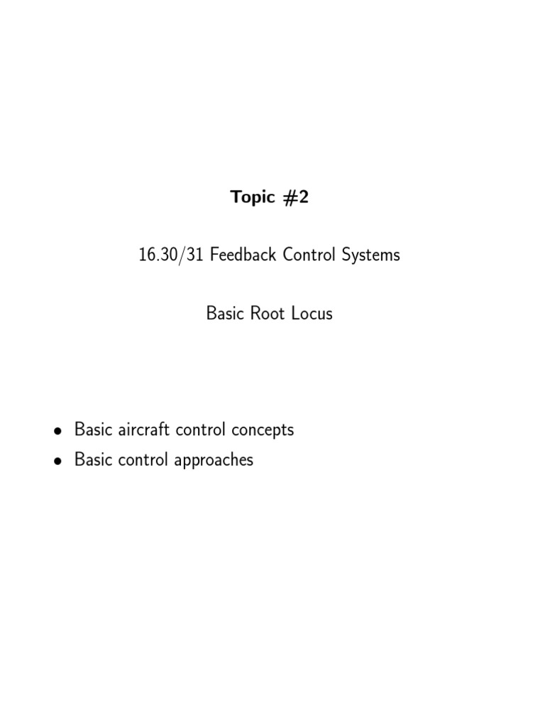 2 Basic Root Locus Analysis and Examples | PDF | Control Theory | Feedback