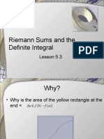 Riemann Sums and The Definite Integral: Lesson 5.3