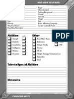 WWE Know Your Role Character Sheet PDF