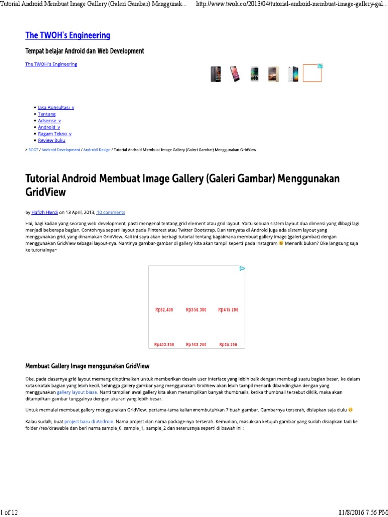 Tutorial Android Membuat Image Gallery Galeri Gambar Menggunakan