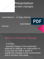Planned Changes: A Presentation
