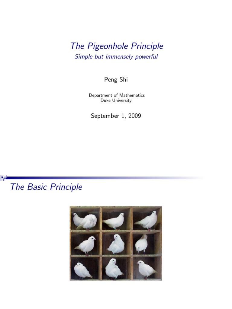 Pigeonhole principle Mathematical Proof Theorem