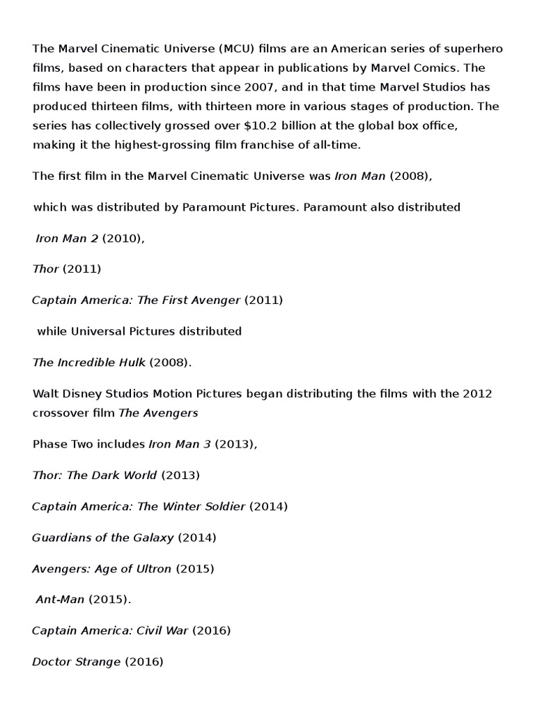 Marvel Cinematic Universe Superhero Films Marvel Comics Marvel Studios ...
