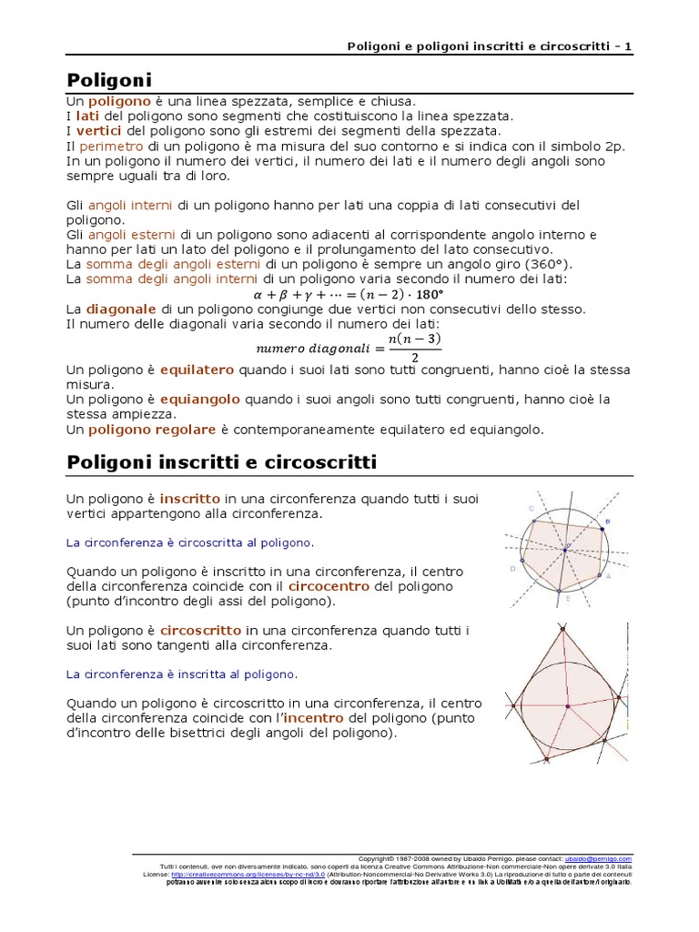 Poligoni Inscritti E Circoscritti Formule Pdf