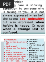 Attention To Someone Who: Sad, Unhealthy