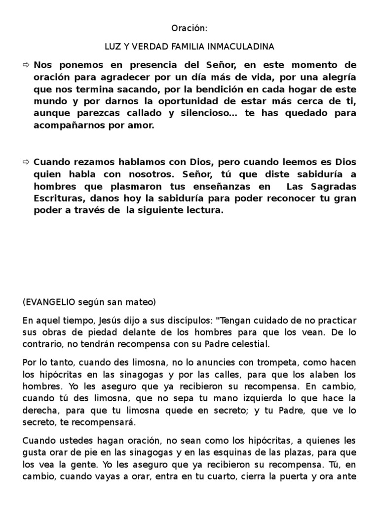 Monicion de Mañana PDF Oración Comportamiento religioso y experiencia