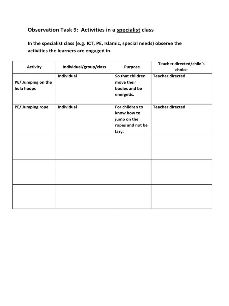 Specialist Class Activities | PDF | Career & Growth | Science & Mathematics