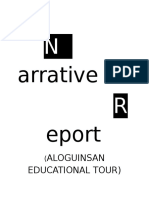 Arrative Eport: Aloguinsan Educational Tour)