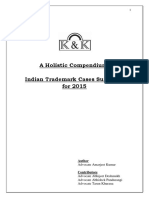 Khurana Khurana A Holistic Compendium Indian Trademark Cases Summary For 2015