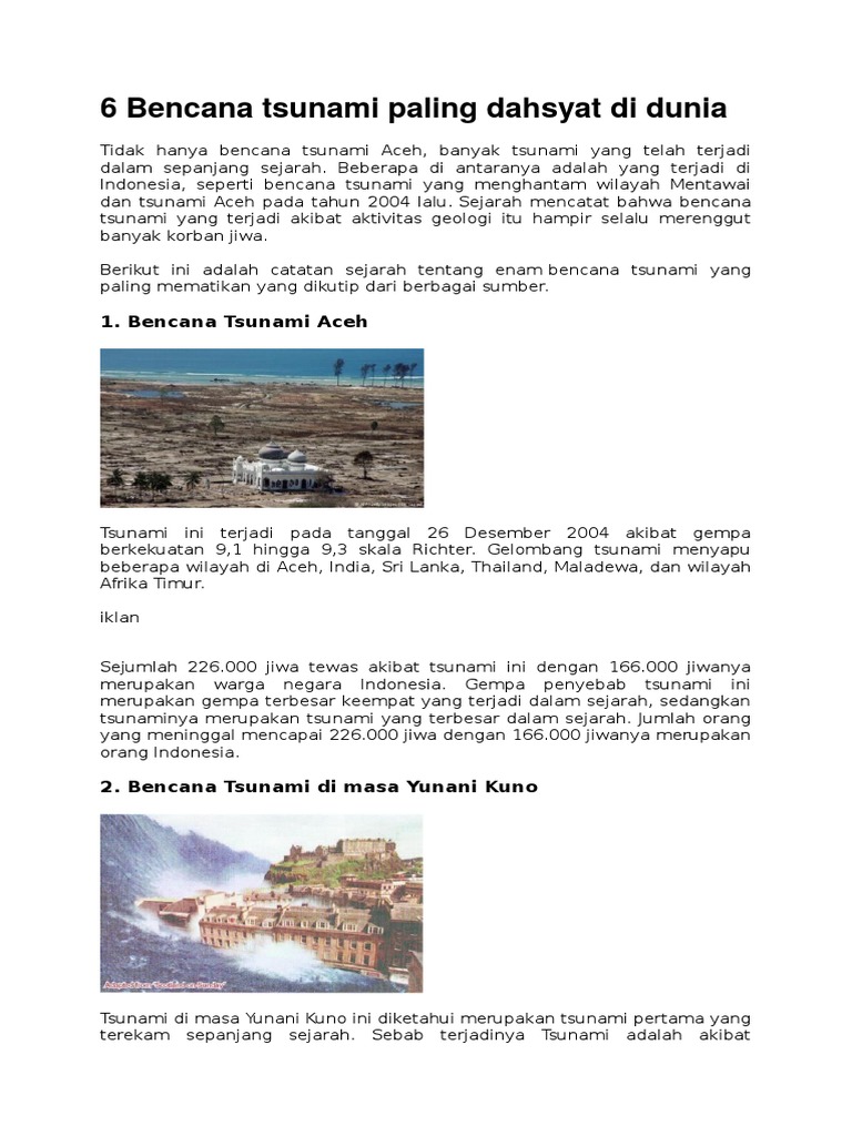 6 Bencana Tsunami Paling Dahsyat Di Dunia