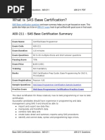 A00-211 SAS Base Certification Questions and Exam Summary