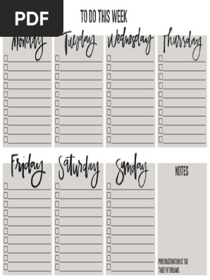 Weekly to Do List