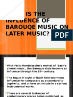 What Is The Influence of Barouqe Music On Later Music?