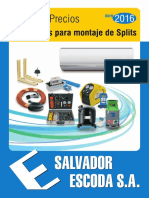 Accesorios Splits Tarifa PVP SalvadorEscoda
