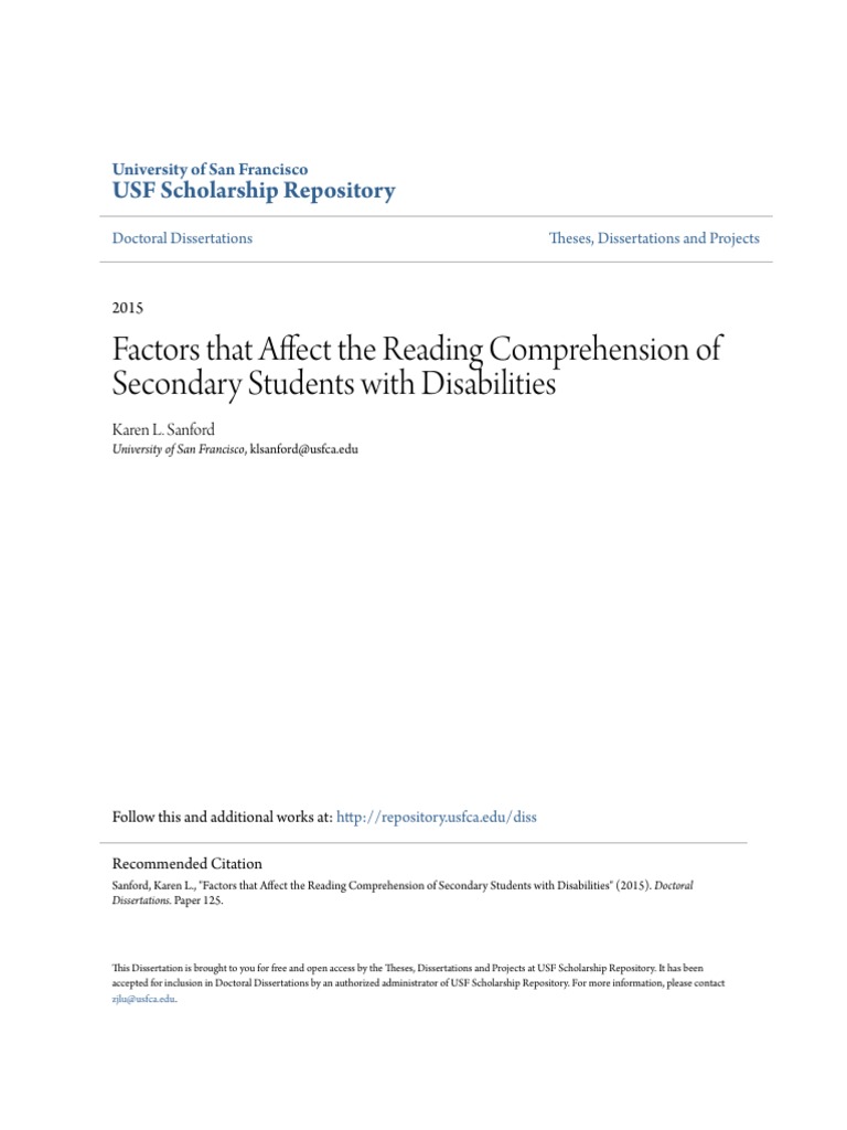 Factors That Affect The Reading Comprehension of Secondary Studen PDF ...