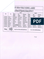 Quarterly Exam Datesheet XI