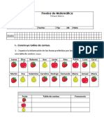 Prueba de matemática primaria sobre tablas de conteo, pictogramas y frecuencias