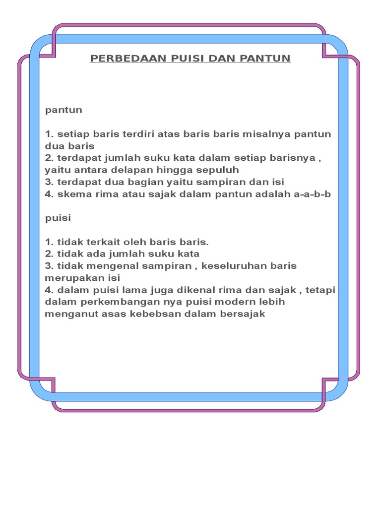Apa Perbedaan Puisi Dan Pantun My Books