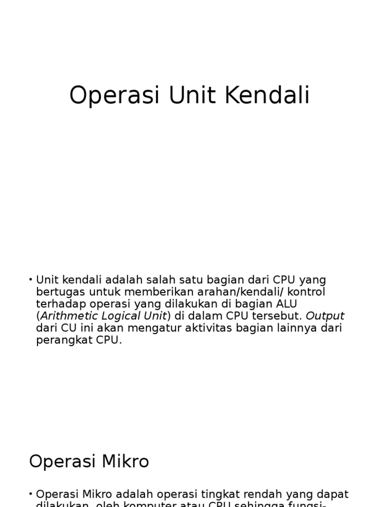 Operasi Unit Kendali | PDF