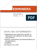 Determiners: Group No 2