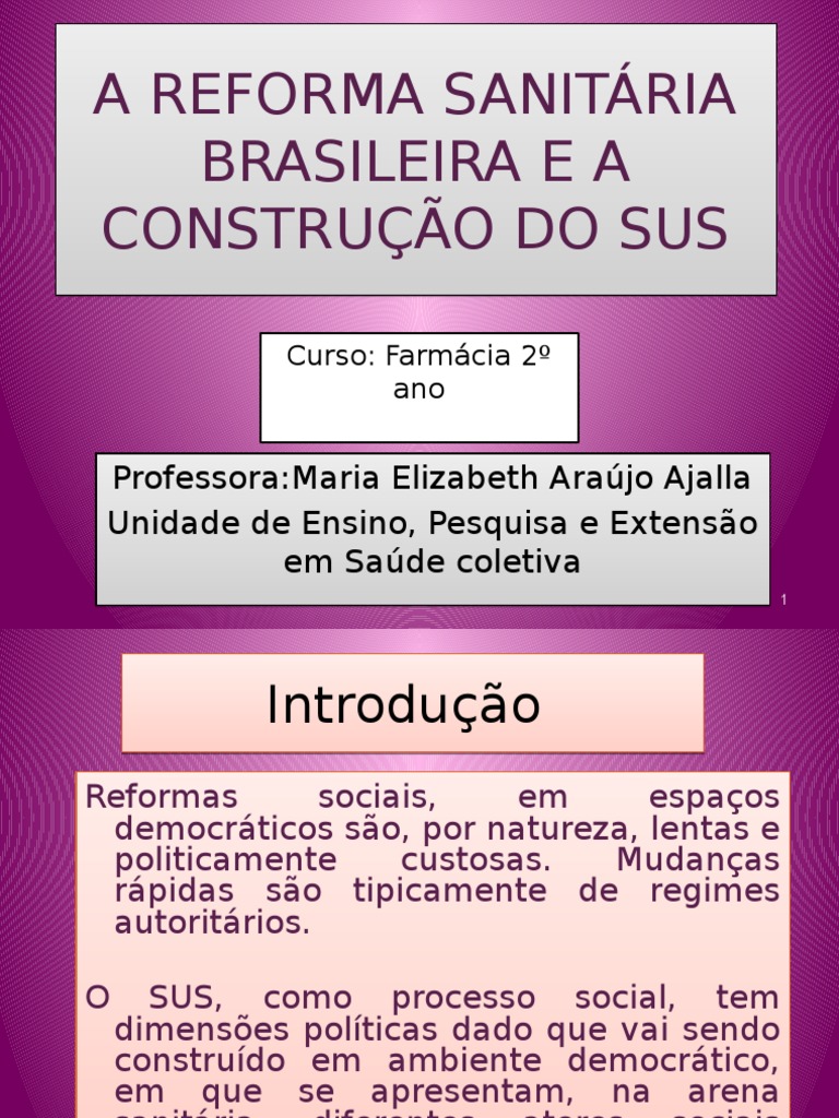 Reforma Sanitária Brasileira | PDF | Saúde pública | Economia