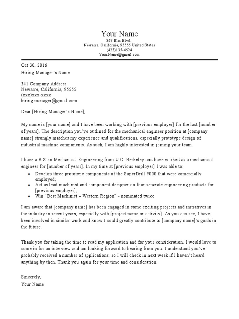 Mechanical-Engineer-Cover-Letter.doc | Engineering | Technology