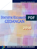 Statistik Daerah Kecamatan Gedangan 2016