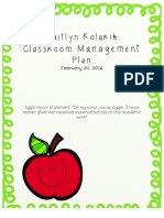 Classroom Management Plan - Part 1