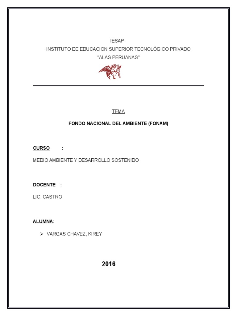 Fonam | PDF | Mecanismo de Desarrollo Limpio | Desarrollo sostenible