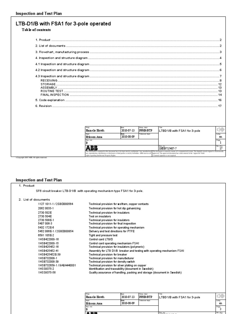 LTB D1 - B With FSA1 For 3 - Pole Operated | PDF | Document | Switch