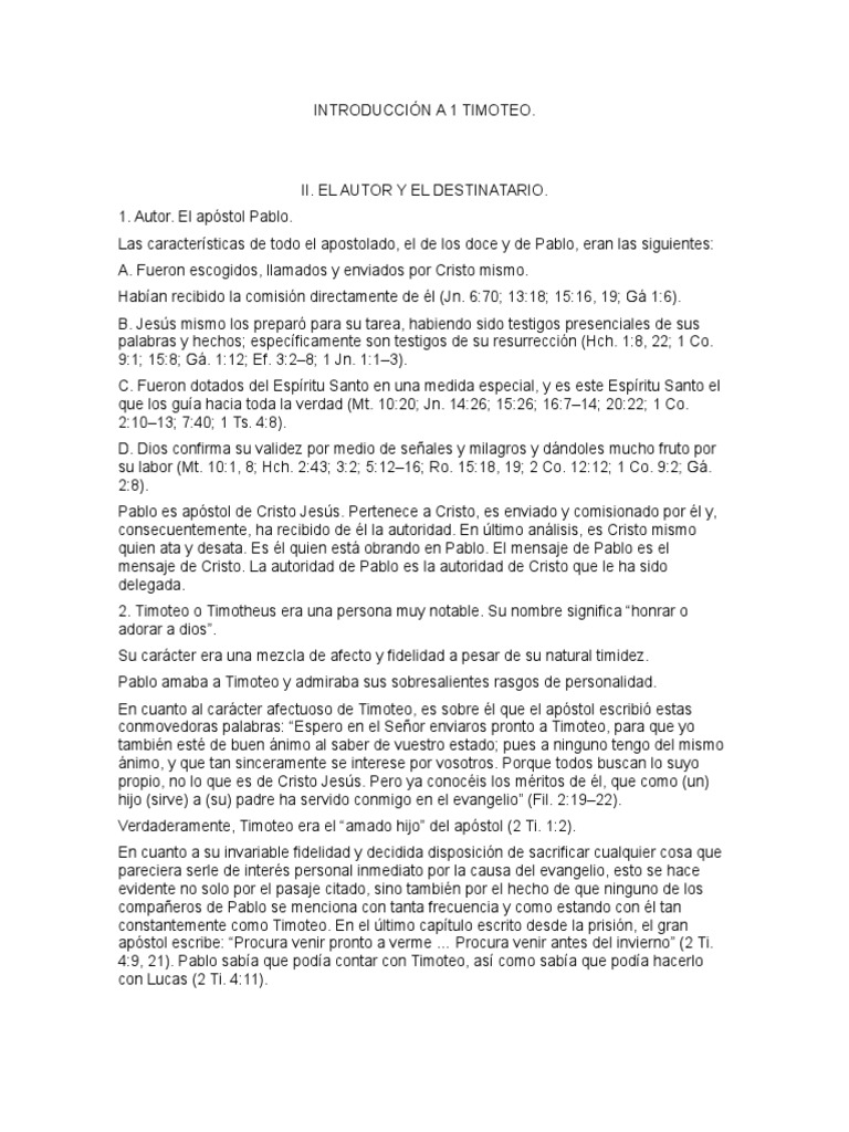 Introducción A 1 Timoteo Pdf Pablo El Apóstol Religiones Abrahámicas