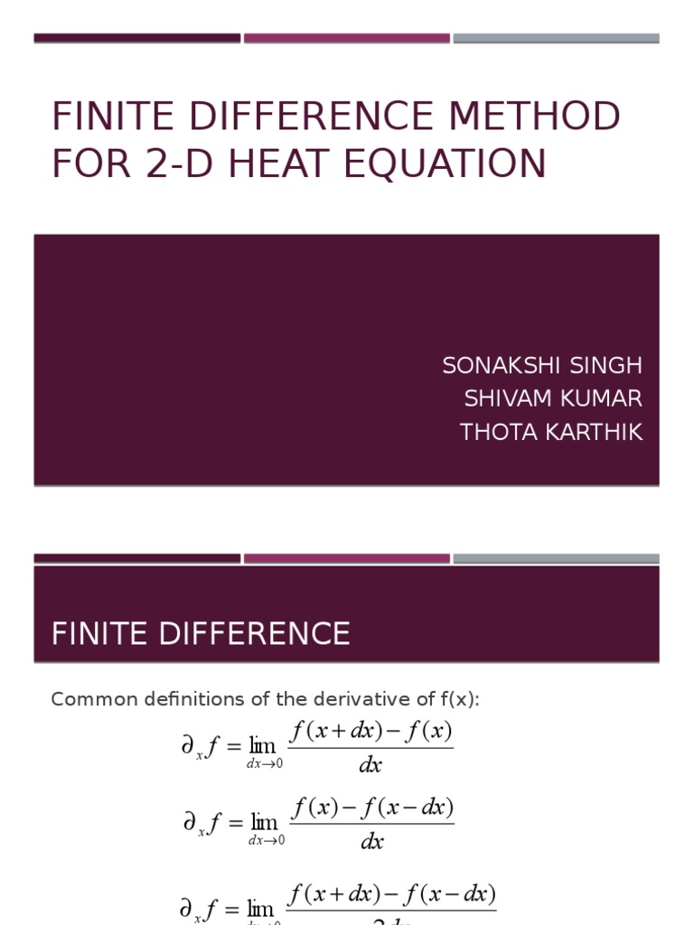 Finite Difference Method for 2 d Heat Equation 2 | Finite Difference ...